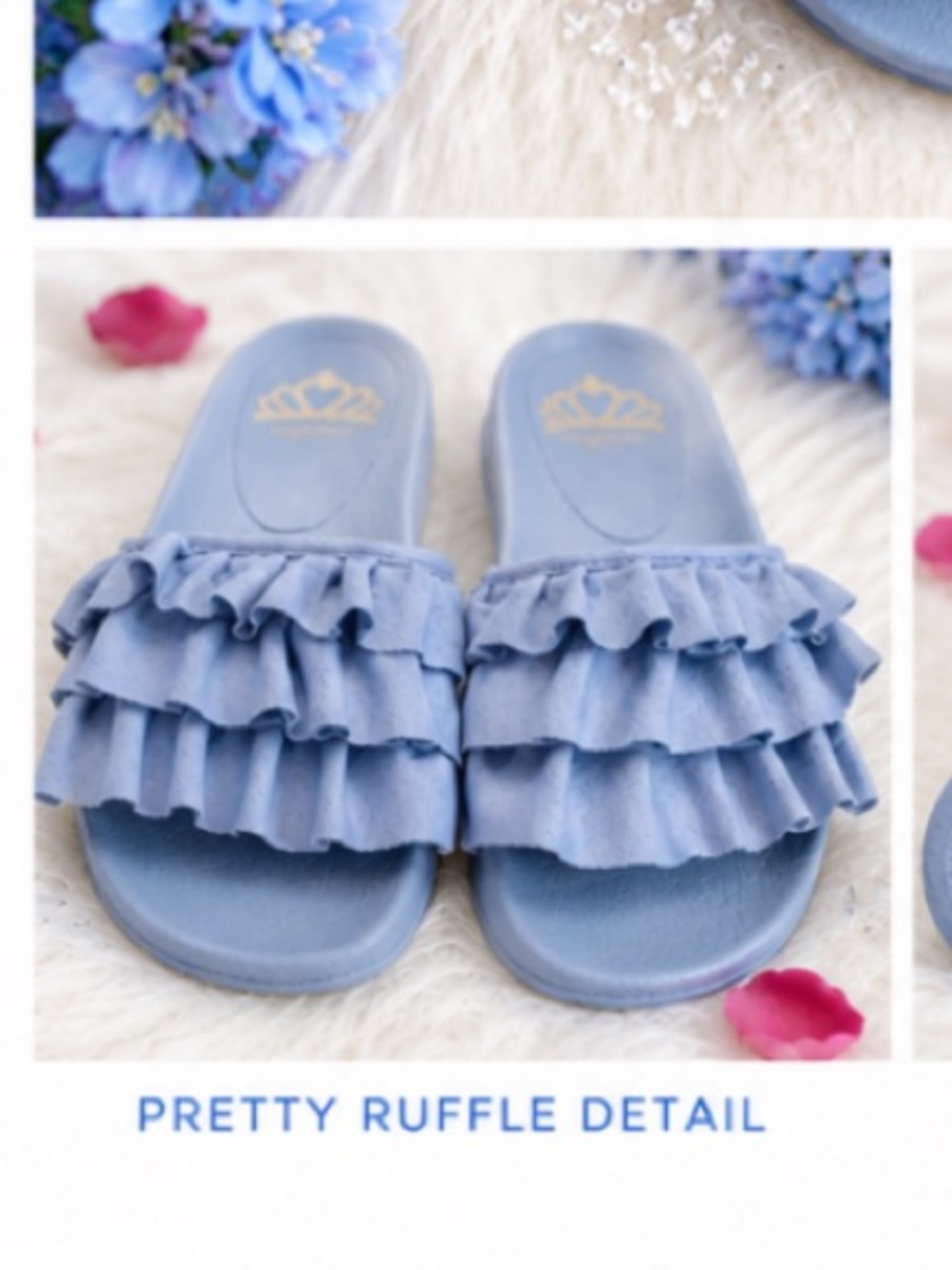 Fergalicious Powder Blue Flutter Slides - Picture 7 of 8
